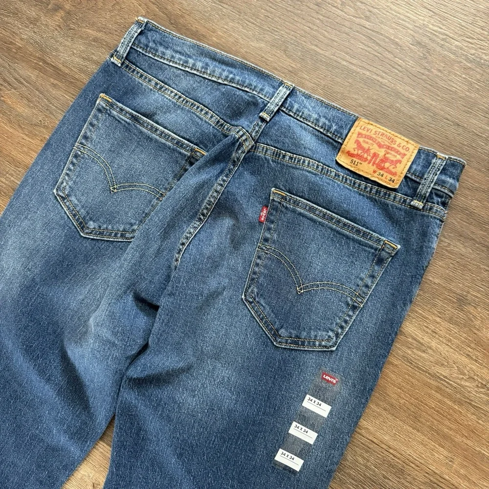 Levi's 511 Slim Fit Blue Denim Jeans Dark Medium Wash Men's‎ Sz 34x34 NWT